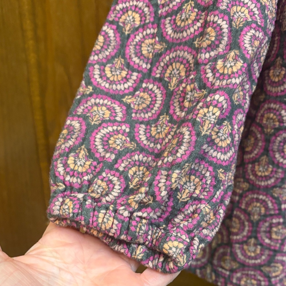 Marine Layer Multicolor Pattern Top Large Button … - image 4